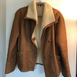 Vintage Leather Shearling Lined Jacket
